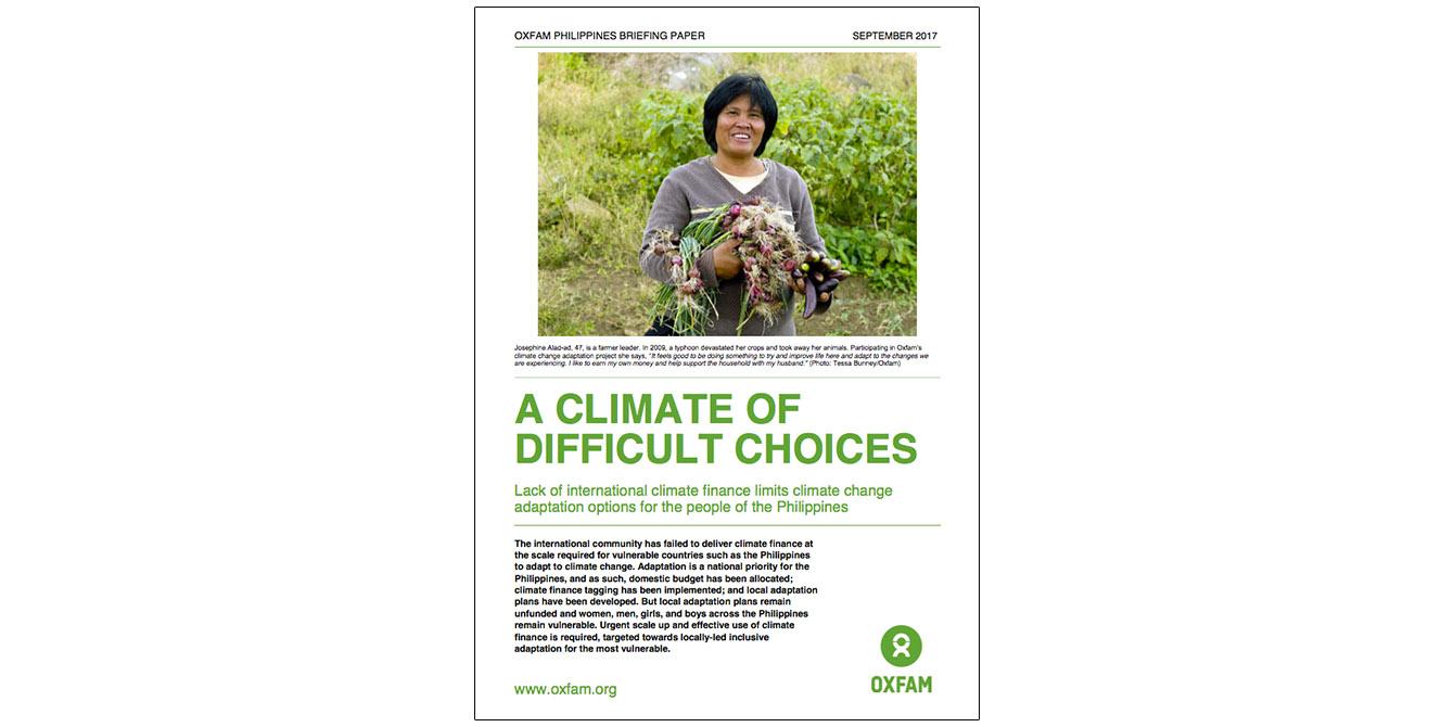 Oxfam in Asia - Philippines - A Climate of Difficult Choices Oxfam in Asia - Philippines - A Climate of Difficult Choices