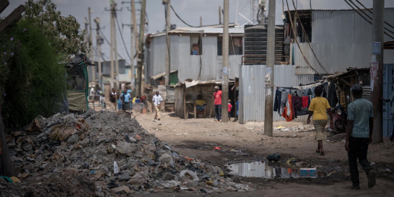 Allan Gichigi / Oxfam Poor drainage, waste management and poor road conditions are some of the problems faced by the community in most of Nairobi's slums. Allan Gichigi / Oxfam