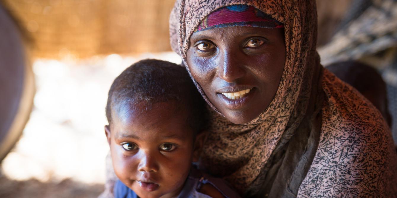 A woman and her son at the Karashaka IDP camp in Somaliland. Allan Gichigi/Oxfam