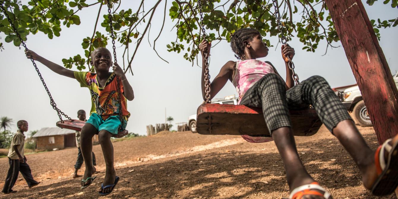 Children playing out during a lull in the fighting in Bangui- Central Africa Republic Peace and Security