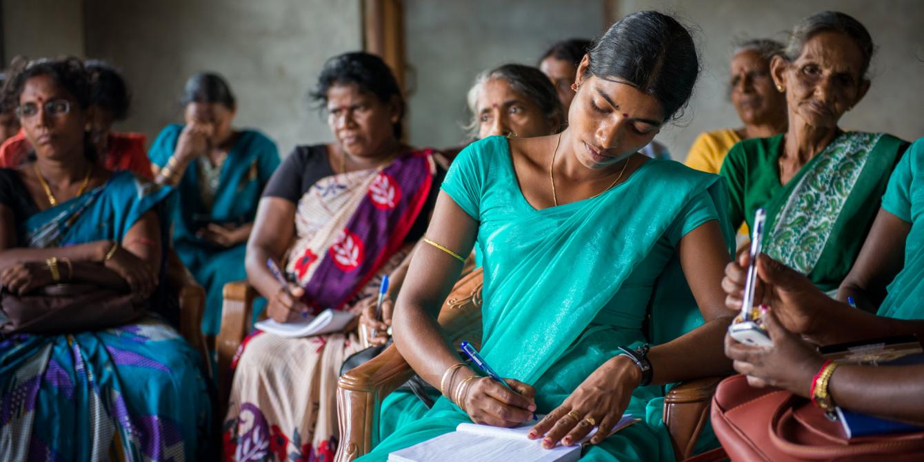 Women at a community learning session. Photograph: Oxfam. Women at a community learning session. Photograph: Oxfam.